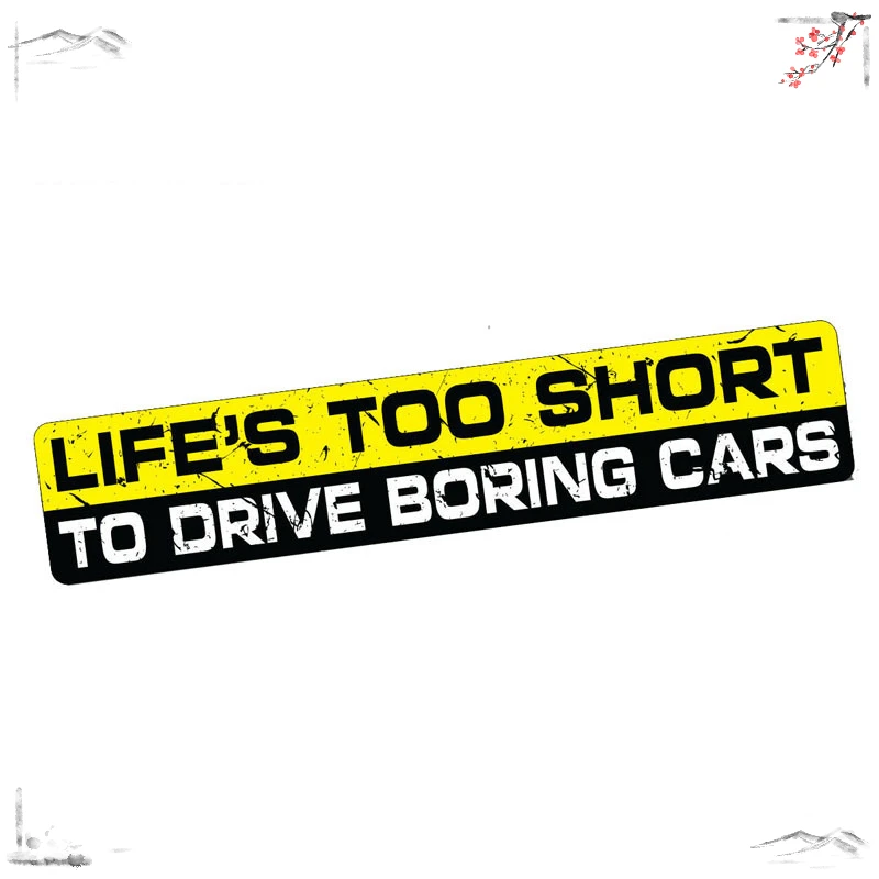 1 Piece 15cm x 3cm LIFE TOO SHORT Sticker Decal Vinyl Funny Bumper JDM Funny Drift Speed Waterproof Car Stickers,KK