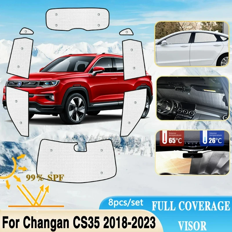 

Full Coverage Sunshades For Changan CS35 Plus 2023 Accessories 2018~2022 Full Surround Windshield Window Visor Auto Accessories