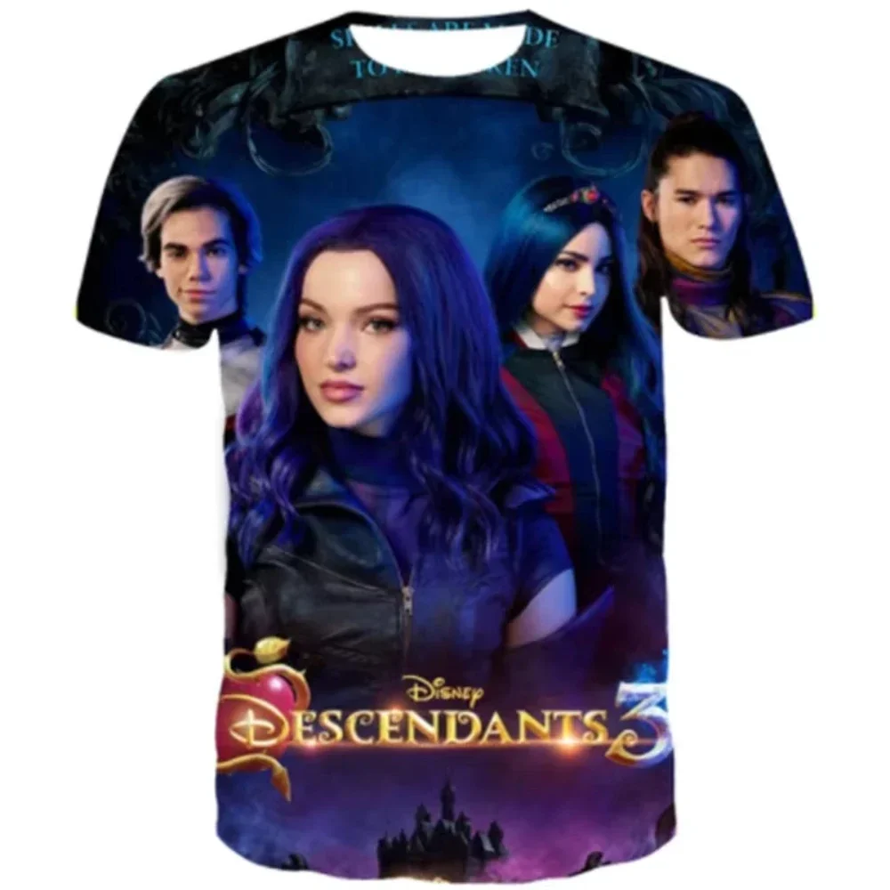 

Disney Descends Men's And Women's 3d Printed T-Shirts Harajuku O-Collar Short-Sleeved Top Kids' Boys Girls Temperament T Shirts