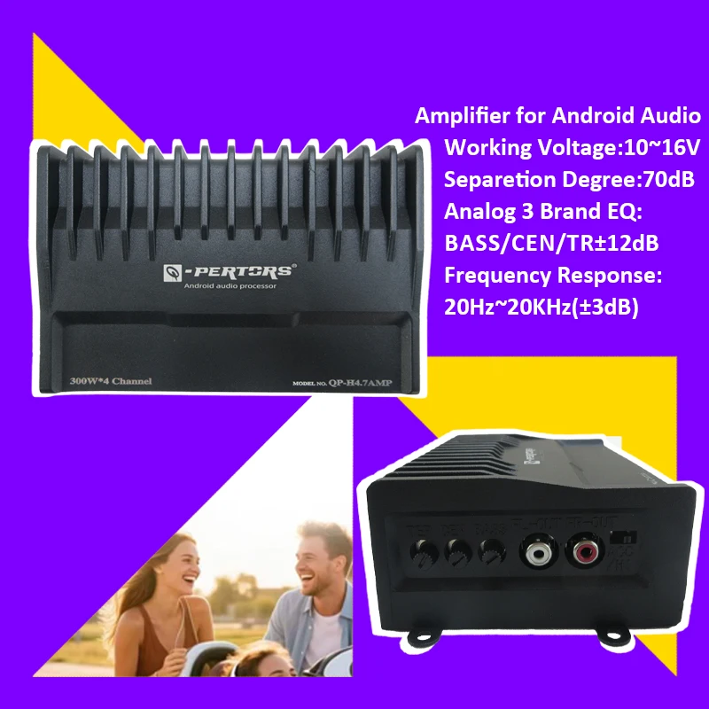 300W Amplifier 4 Channel for Car Stereo Upgrades Car Music Players DVD Players for Android Car Audio Dsp AMP Large Screen Device
