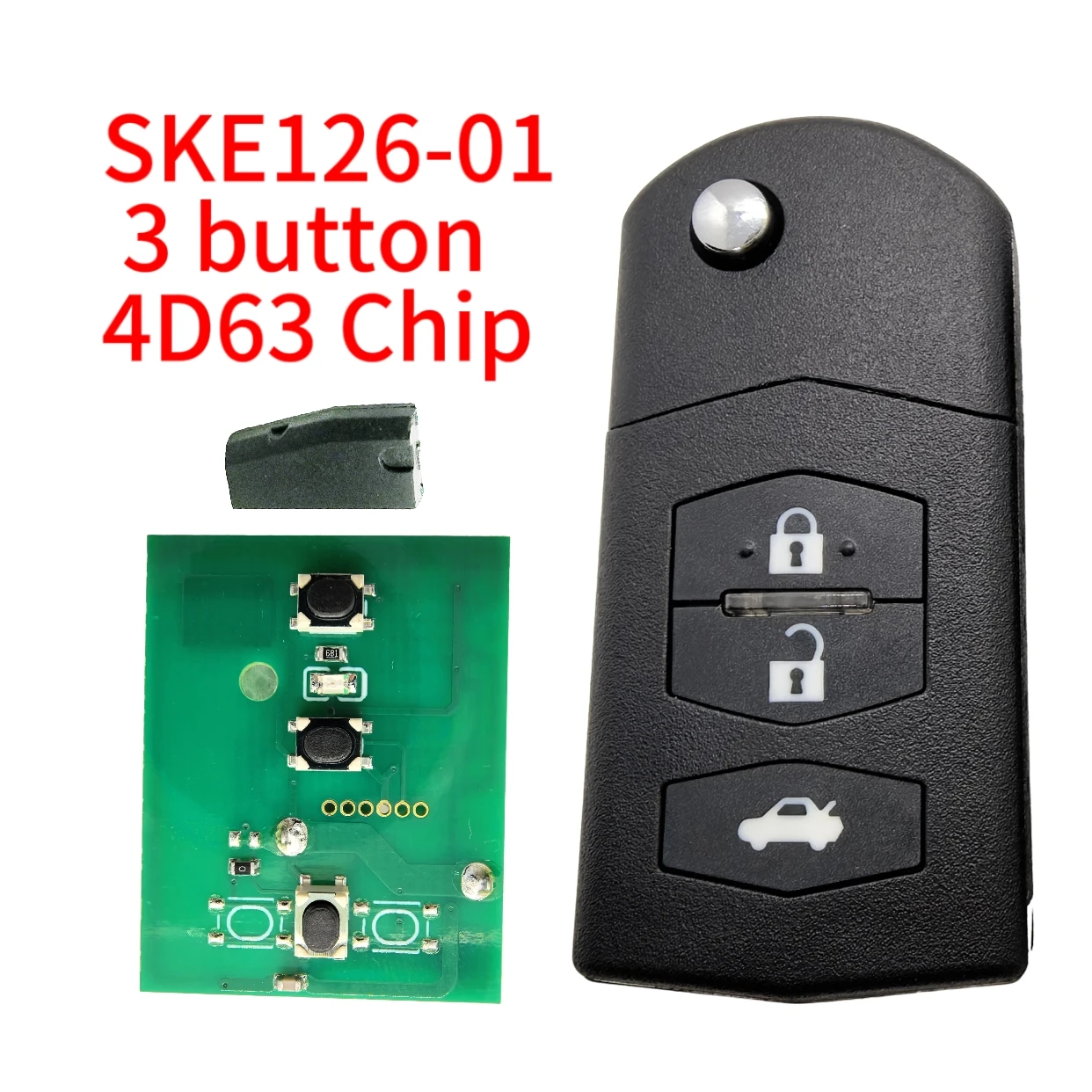 Jingxin SKE126-01-2006DJ2777 2/3 boutons 4d63 puce 433MHZ clé à distance de voiture pour MAZDA 2 M2 Demi/3 M3 Axela/5 M5 Premacy/6 M6