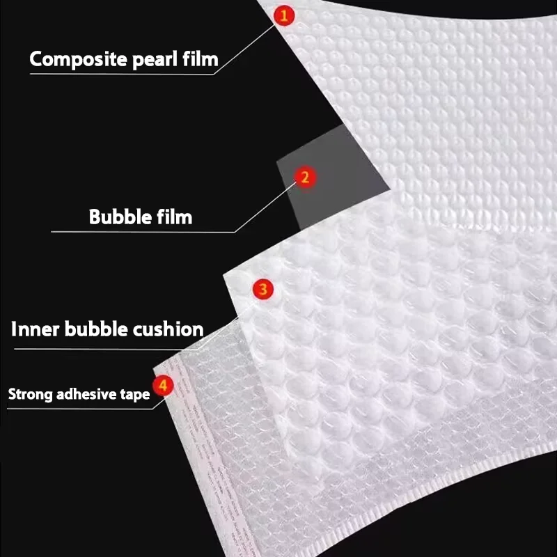 50pcs Express Envelope Bubble Mailer Bags Small Business Mail Shipping Supplies Shockproof Packaging Printing Logo