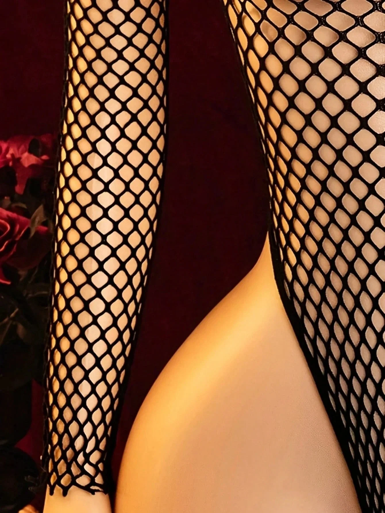 Erotic Sexy Hollow Out Bodystocking Lingerie Mesh Bodysuit Black Long Sleeve Underwear Women Body Crotchless Costume Clubwear image 5