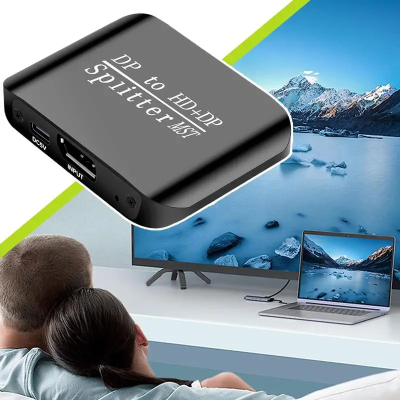 عرض منفذ الفاصل 4K منفذ الفاصل شاشات مزدوجة الموزع شاشة مزدوجة عرض سبليت كبير لأجهزة الكمبيوتر المحمولة المنزلية