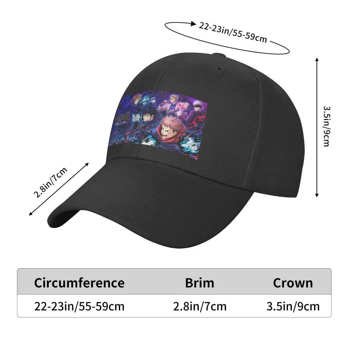 Jujutsu Kaisen Baseball Cap For Men Cotton Hats Adjustable Hat Fashion Casual Cap Truck Driver Hat