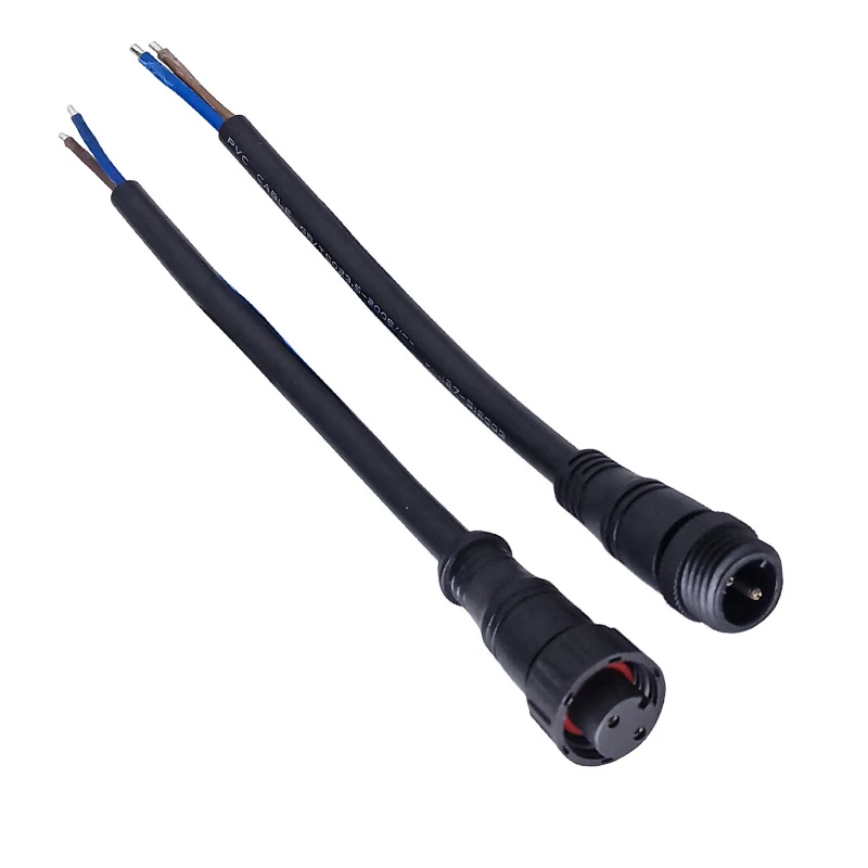 M16 Waterproof Connector Power Cord 2/3/4-pin Male And Female Docking Plug Pvc Copper Core Wire Head To Bare Wire Connector B5