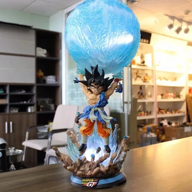 

New 48cm Dragon Ball Gk Emit Light Vitality Bomb Sun Wukong Collectible Figures Animation Peripheral Ornaments Models Toys Gift