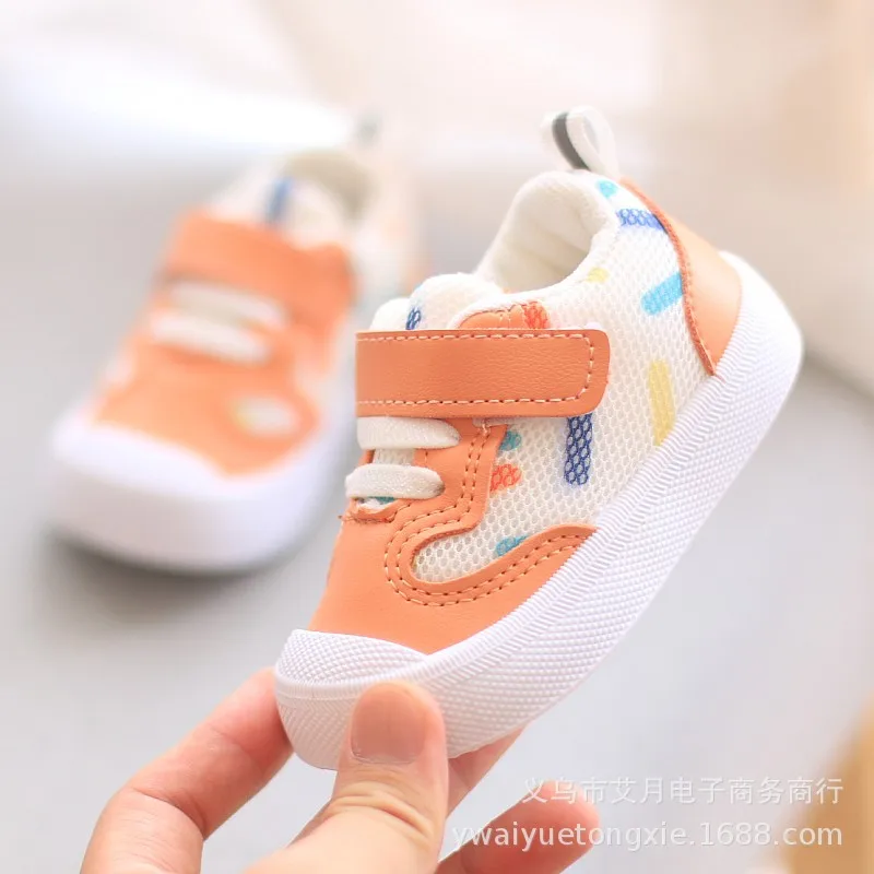 Boys Girls Casual Sneakers Kids Infant Sports Shoes Toddler Mesh Printing Sneakers Children Baby Walking Shoes Soft-soled Shoes