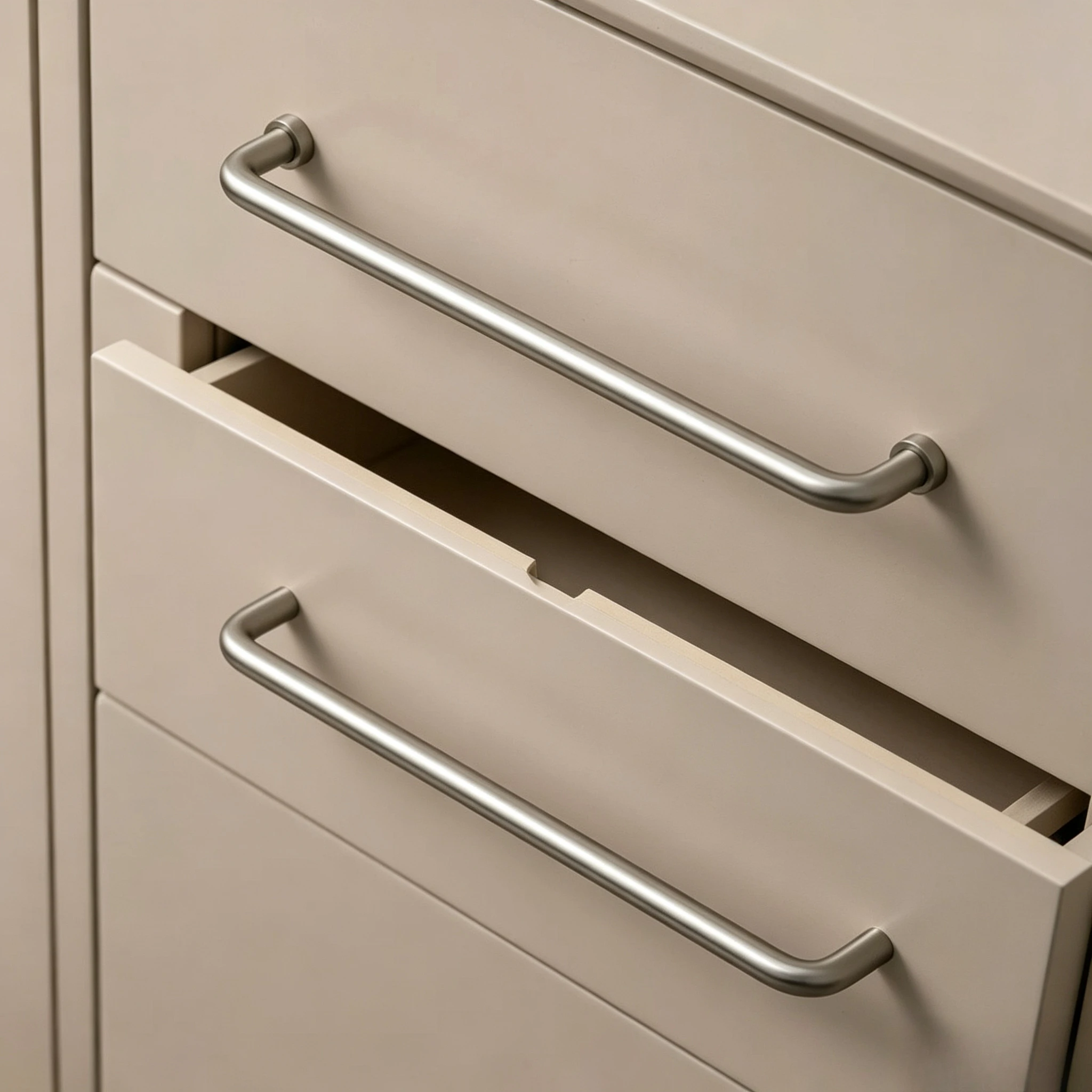 Brushed Nickel Cabinet Handles U‑Shape Drawer Pulls Modern Kitchen Cupboard Door Knobs Furniture Hardware for Wardrobe Closet