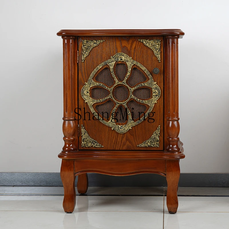 Estante de almacenamiento para tocadiscos con base de fonógrafo retro SM, gabinete inferior para tocadiscos con fondo de soporte de flores para subwoofer