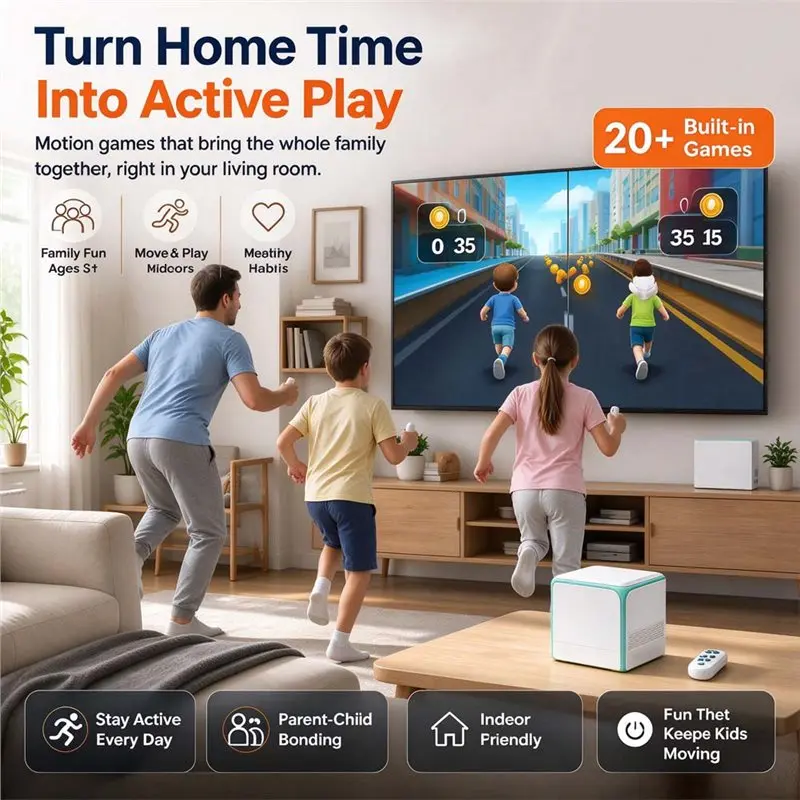 CLCU Multifunctional Motion X Sensing Game Console, Home Fitness Video Game Machine For Family,Plug & Play