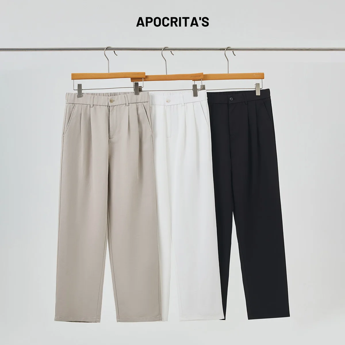 

Busin Casual Men's Loose Fit Straight Leg Pants Spring Collection Versatile Comfortable Cotton Blend Youth Faion