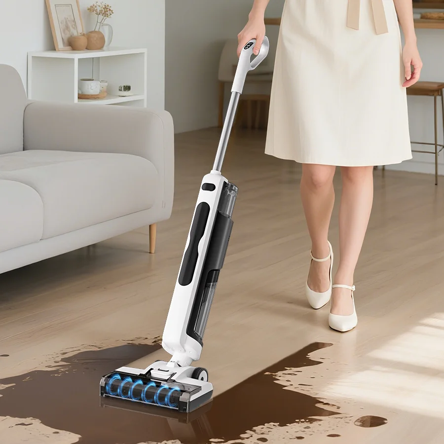 

Home Electric Rechargeable Stick Vacuum Cleaner Cordless Upright Handheld Swivel Steering Vacuum Cleaners Floor Care