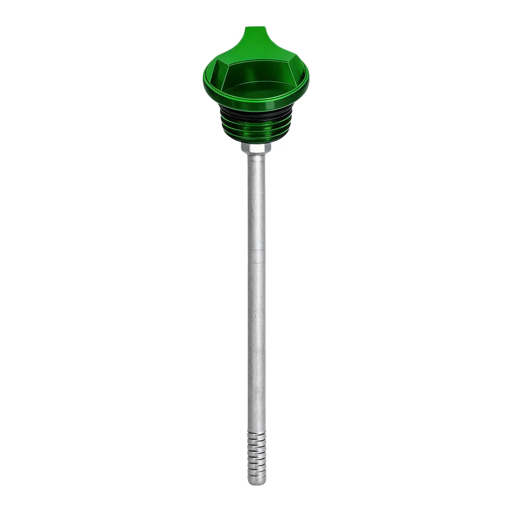 Motorcycle oil dipstick with aluminum alloy material and non slip handle designed for precise oil level checking fit most bikes
