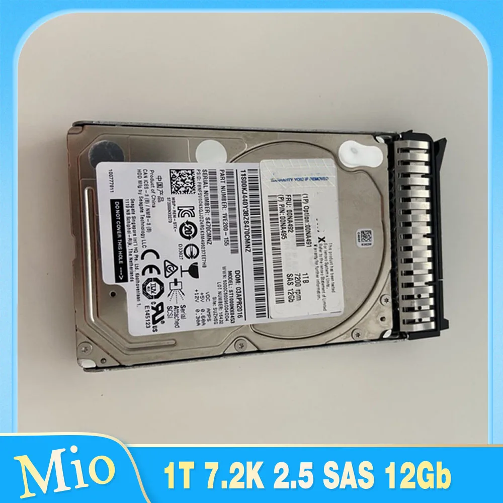 

1TB For X3650 M5 X3550 M5 1T 7.2K 2.5 SAS 12Gb 00NA492 Server Hard Disk