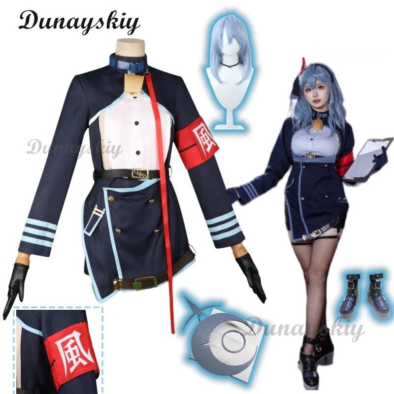 

Anime Game Blue Archive Amau Ako Cosplay Costume Wig Blue Sailor Suit School Uniform Skirt Shoes Woman Sexy Carnival PArty Set