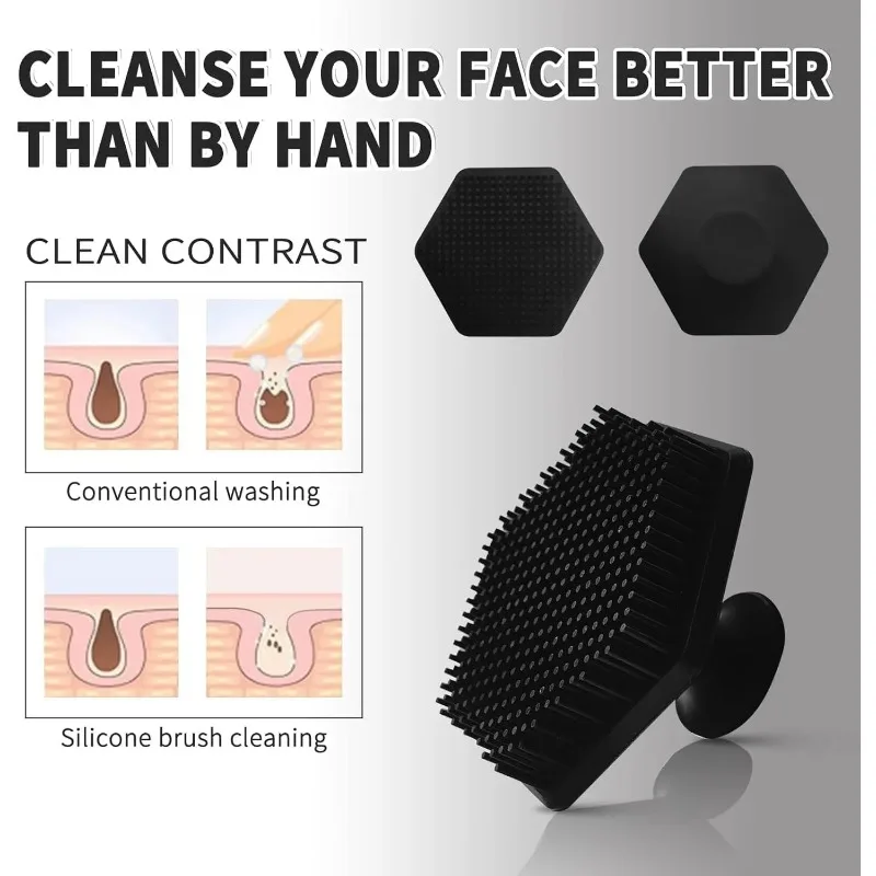 1 Silicone Facial Cleaning Brush Scrubber Silicone Miniature Face Deep Clean Shave Massage Face Scrub Brush Face Cleaner For Men
