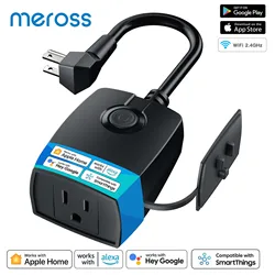 Meross Homekit Outdoor Dimmer Plug IP44 Waterproof APP Remote Voice Control Support Alexa Google Assistant SmartThings