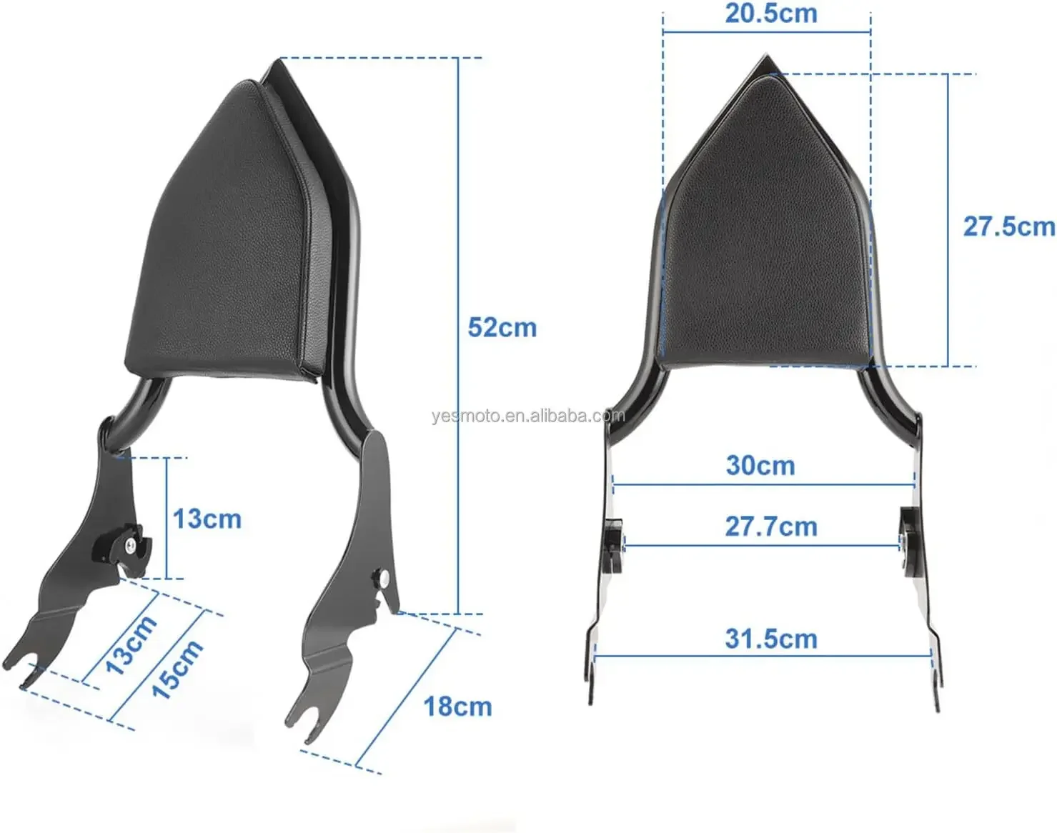 2026unique Motorcycle Rear Passenger Sissy Bar Backrest, Detachable Fit for Harley Touring Street Glide Road Glide Road King 200