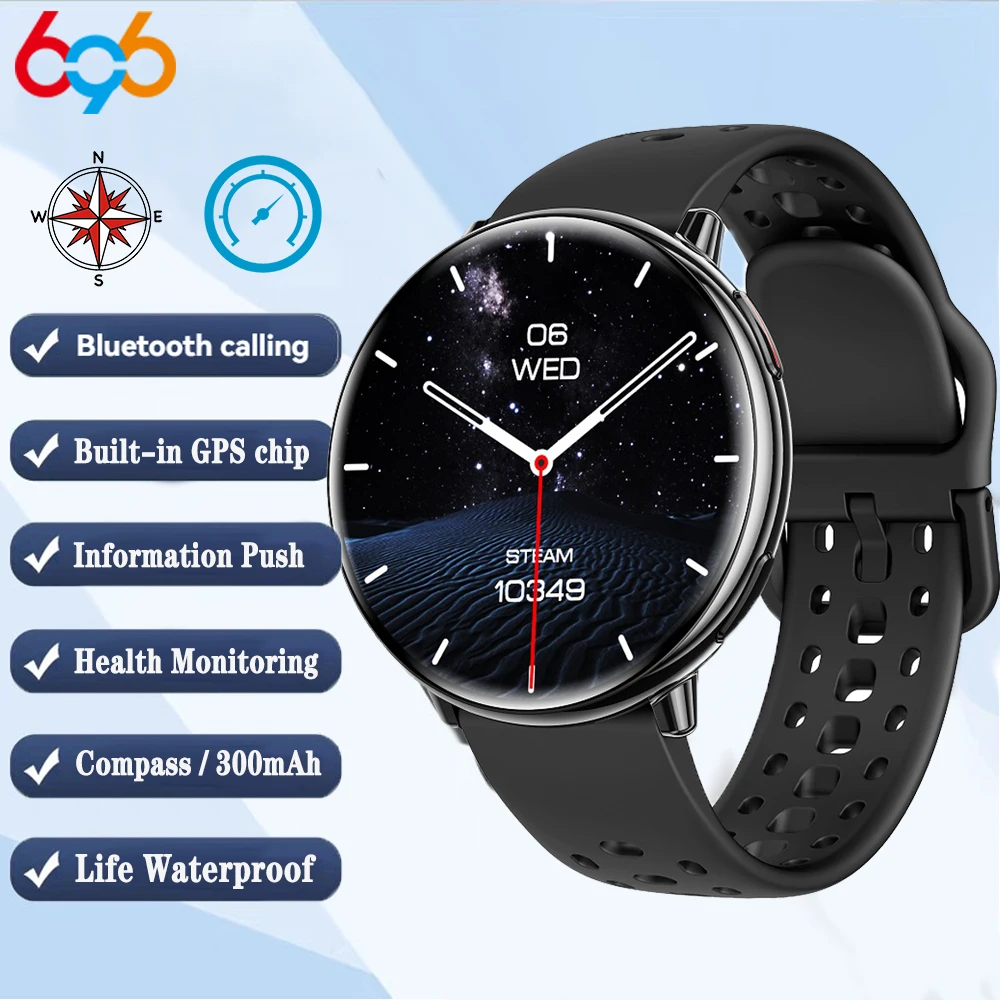 

Женский компас для здоровья на открытом воздухе, ультратонкие умные часы с GPS, женские и мужские водонепроницаемые спортивные умные часы, монитор сердечного ритма с вызовом BT