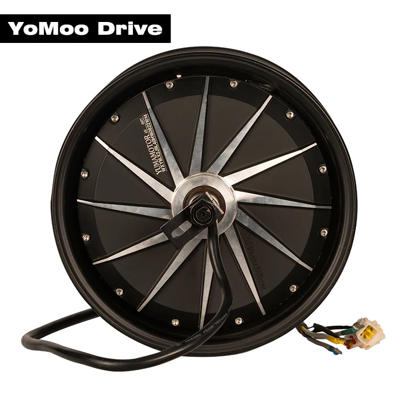 3000w V2 YMMotor 12×3.5inch HY260 Wheel Hub Motor Kits with ND72360 Controller with DKD and T08 For Electric Motorcycle Scooter