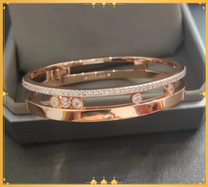

Designer Jewelry Five Diamond Sliding Bracelet for Women Fashion French Style Light Luxury High-end Feel Couple Activity Womens Bracelet