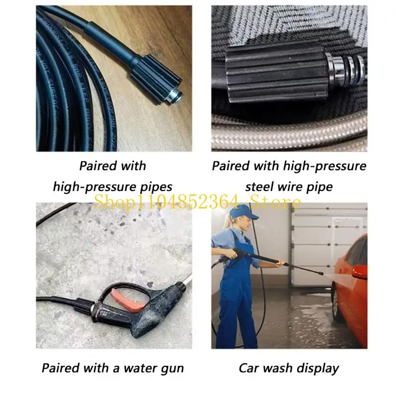 652F Pressure Washer Connector for Hose Outlet Connector M22 x 1.5 Female Thread 3 Piece Metal Fitting Set for Repair