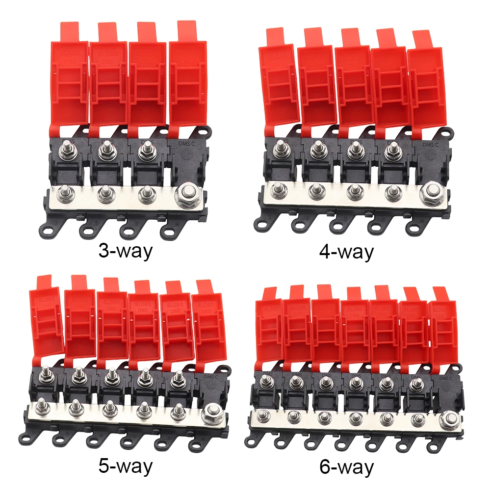 3/4/5/6 طريقة سيارة ميدي فيوز صندوق كتلة حامل 200A عالية الطاقة فيوز صندوق الترباس على نوع الصمامات توزيع الطاقة لشاحنة سيارة RV #4