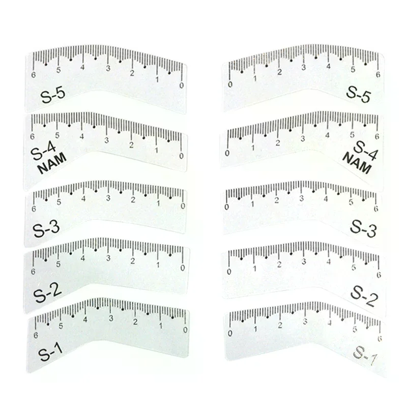 5ペア マイクロブレーディング 眉毛ステンシルステッカー 眉ガイド 眉毛シェーピングツール PMUメイクアップアクセサリー用品 眉形テープ