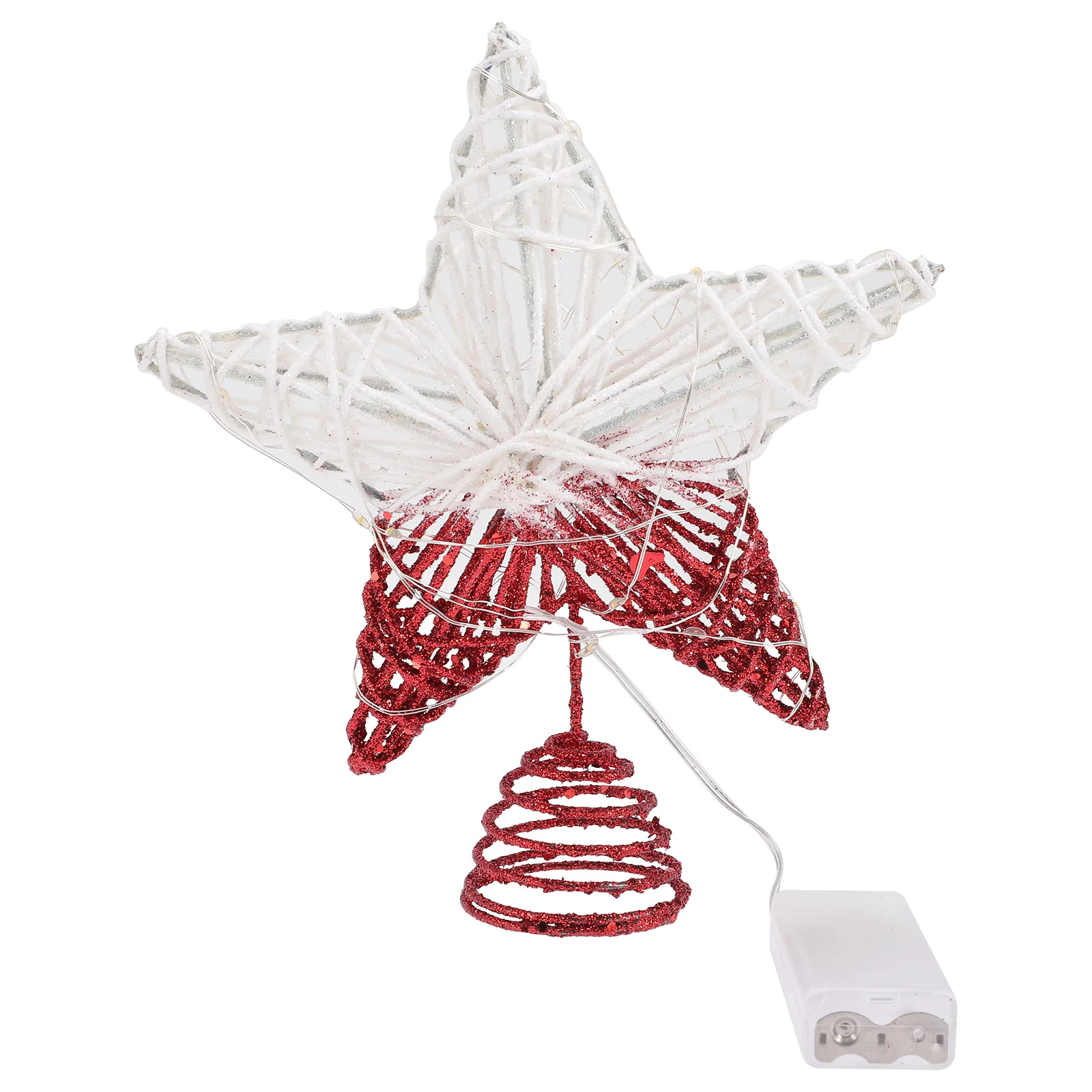 

3D Hollowed Iron Star Topper With Led String Lights For Christmas Party Decor, Xmas Tree Topper, Pentagram Tree Topper,