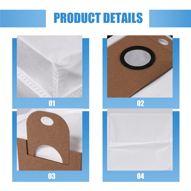 

A07F-6 Pack Replacement Dust Bags For Amarey A90+ Self-Emptying Robot Vacuum