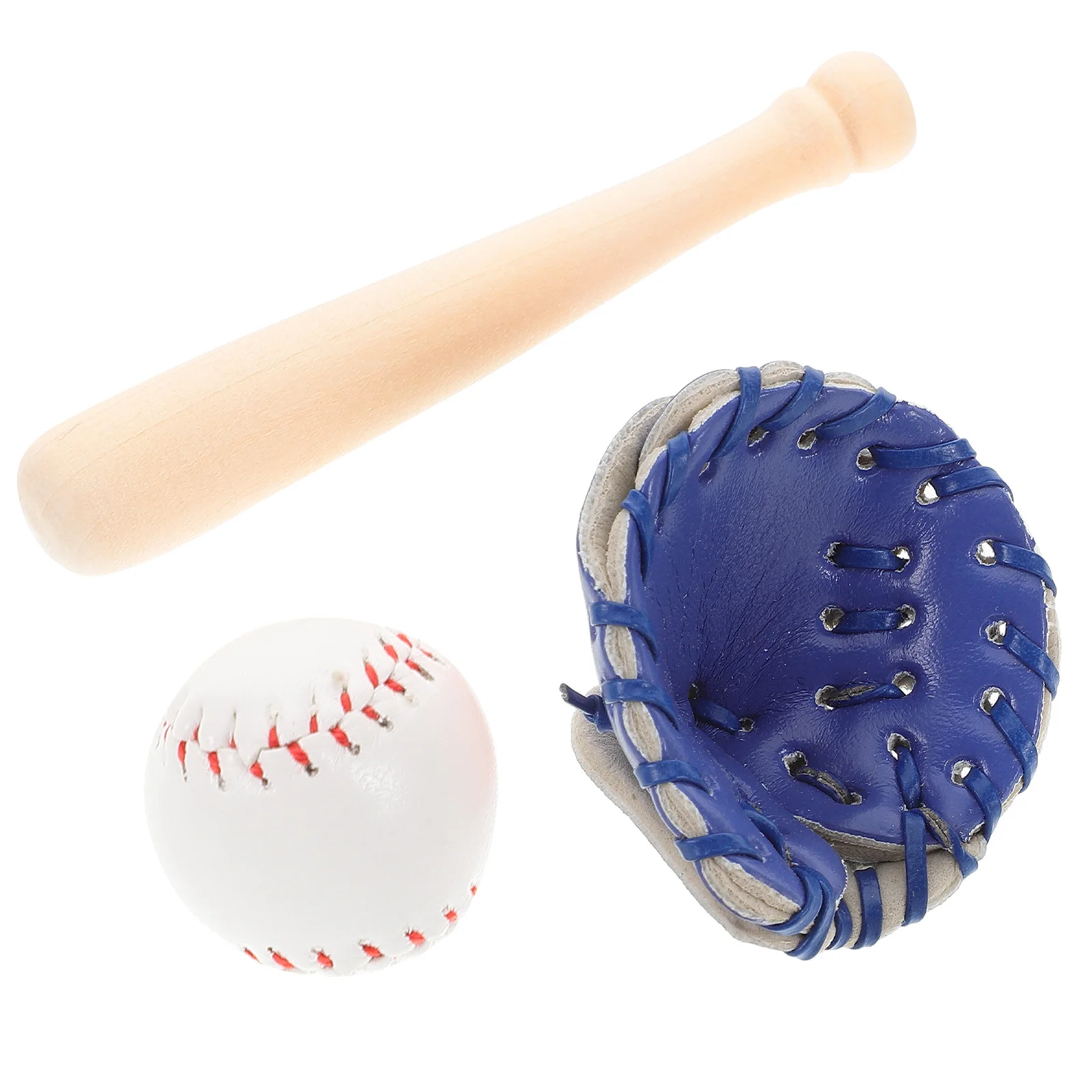 1 conjunto mini conjunto de beisebol resistente leve bolas esportivas em miniatura para artesanato mini decorações de beisebol portátil fingir jogar