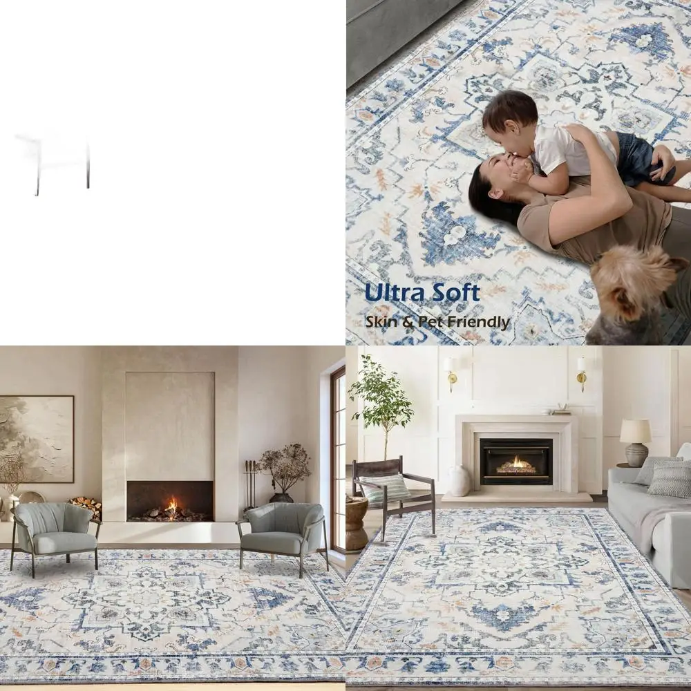 

Мягкие ковры из искусственной шерсти 8'x10' с низким ворсом, машинная стирка, с нескользящей основой, устойчивые к пятнам, для гостиной, спальни, столовой