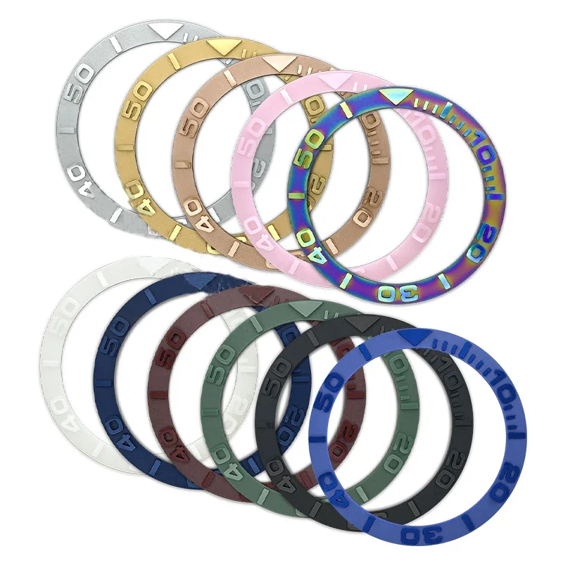 RODB 38mm Convex Character Design Ceramic Bezel for 40mm Mens Watch Watches Replace Accessories