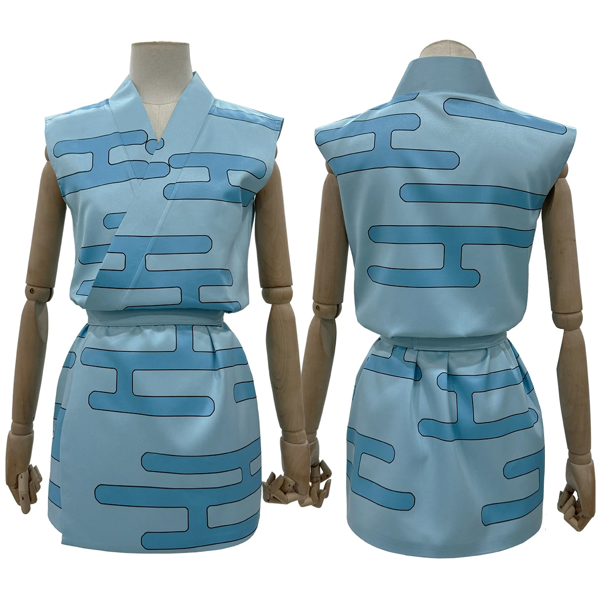 holoun-tokitou-muichirou-anime-cosplay-costume-convention-halloween-cadeau-de-noel-bleu-clair-sans-manches-combinaison-ceinture