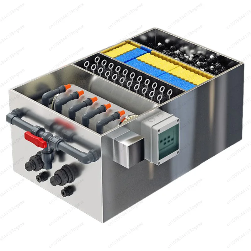 

Stainless steel fish pond filter Rotary drum microfilter Water circulation system Koi pond backwash fish stool separator