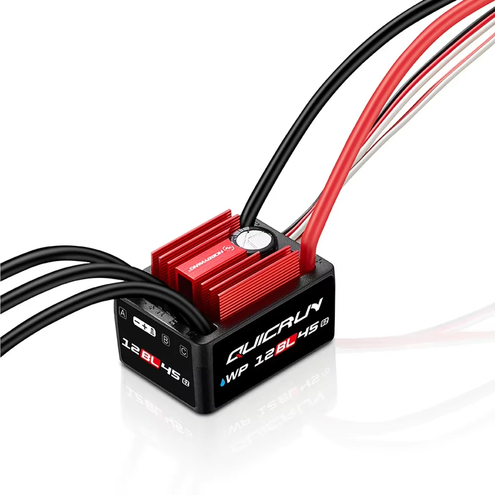HobbyWing QuicRun WP 12BL45 G2 45A Waterproof Brushless ESC Electronic Speed Controller for 1/12 1/14 Scale Radio Control Cars
