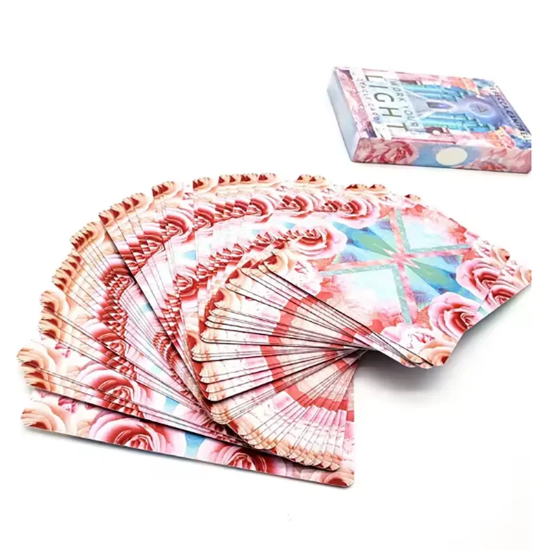 

44pcs Work Your Light Oracle Cards Tarot Party Puzzle Board Game Mysterious Divination Tarot Card