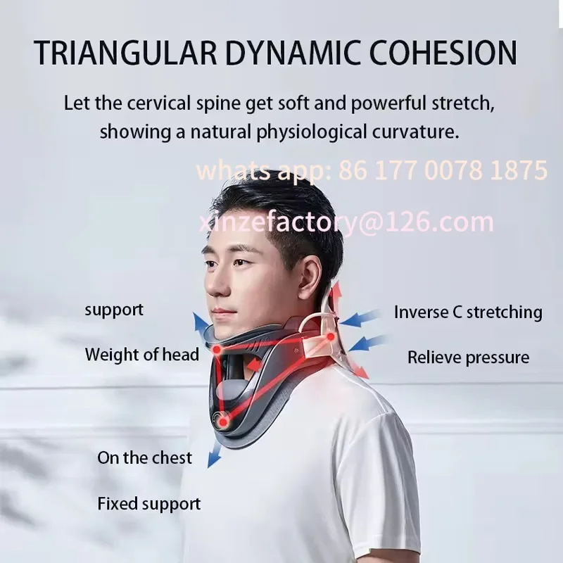 Customizable Neck massager Cervical Traction Device Adjustable Pain Correct Neck Shoulder Relaxer with Airbag Relieve