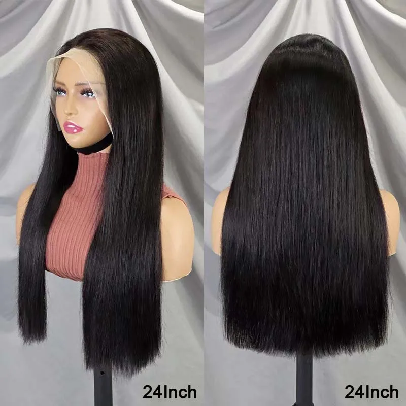 High 300 Density Lace Wigs Super Double Drawn Bone Straight Lace Front Wig 100% Brazilian Remy Lace Frontal pre Plucked Wigs