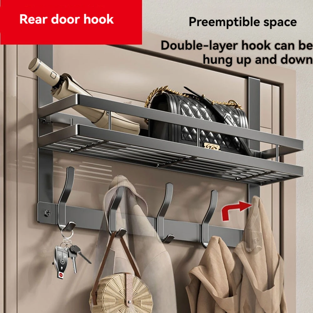Customizable 1pc Punching free towel rack bathroom towel rack integrated hanger kit toilet bathroom rack bathroom 2