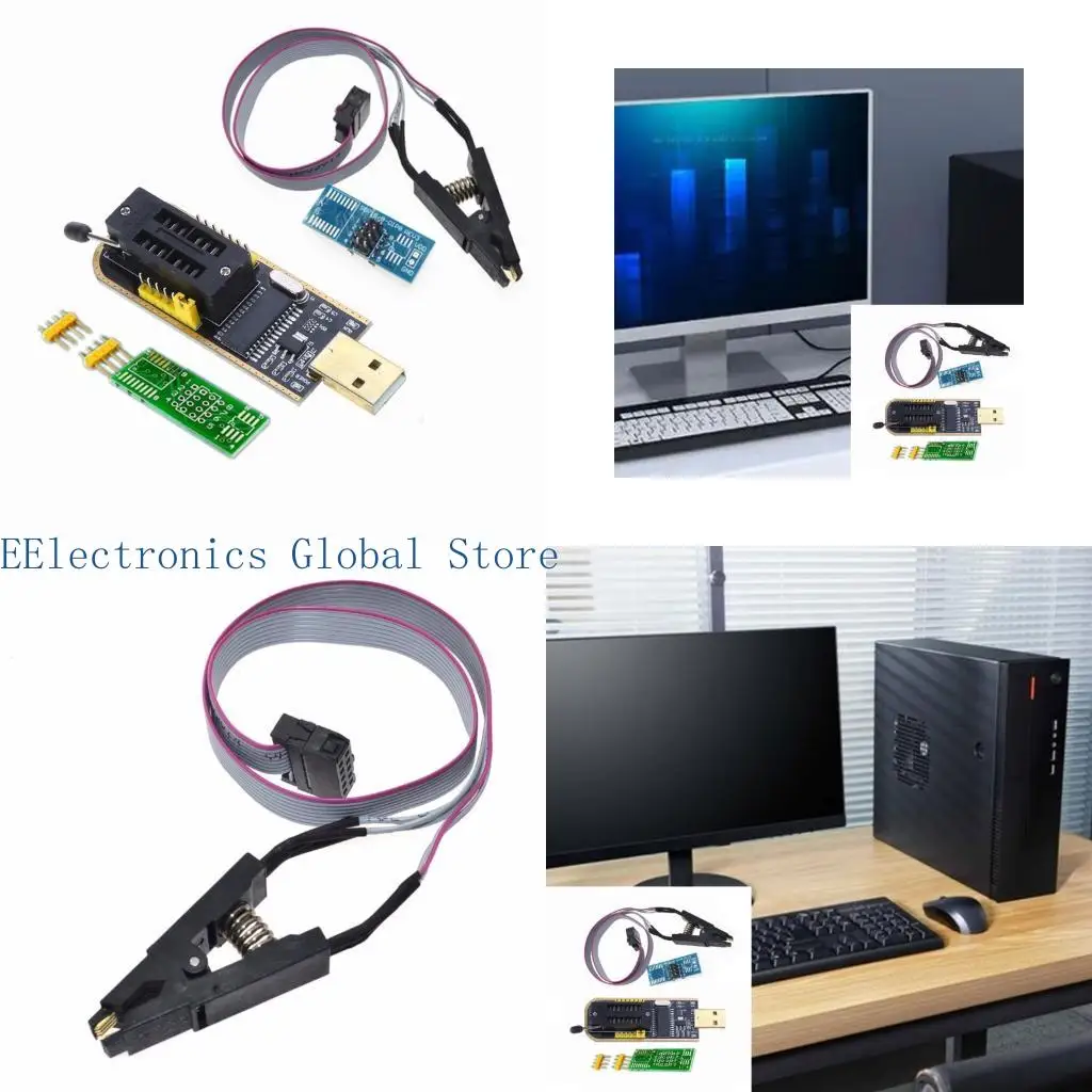 

462B CH341A 24 25 серии серии EEPROM FLASH USB -модуль программиста с тестовым клипом SOP8