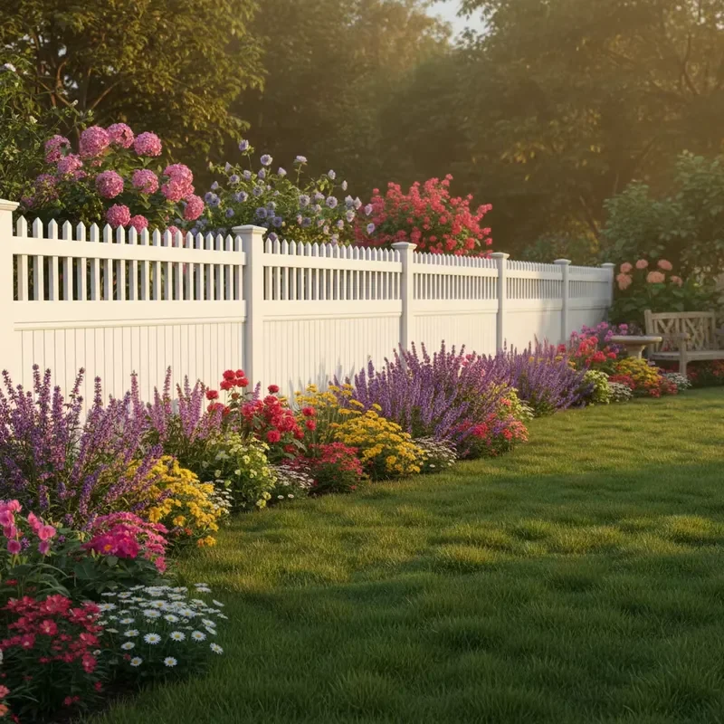 Fentech Privacy Eco-Friendly PVC Fence Garden Picket Top Vinyl White Fencing Trellis Gates Plastic Fence