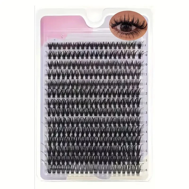 

280Pcs Lashes Clusters Individual Eyelashes Mix D Curl Cluster Lashes 9-16MM Volume False Eyelashes Wispy DIY At Home