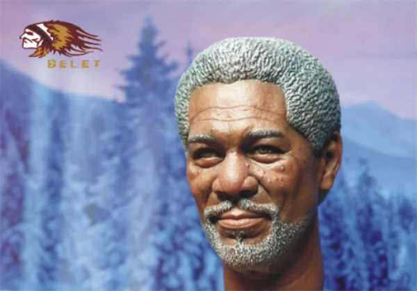 WOLFKING 1/6 Morgan Freeman Seven Deadly Sins Male Head Sculpture Carving Model Fit 12