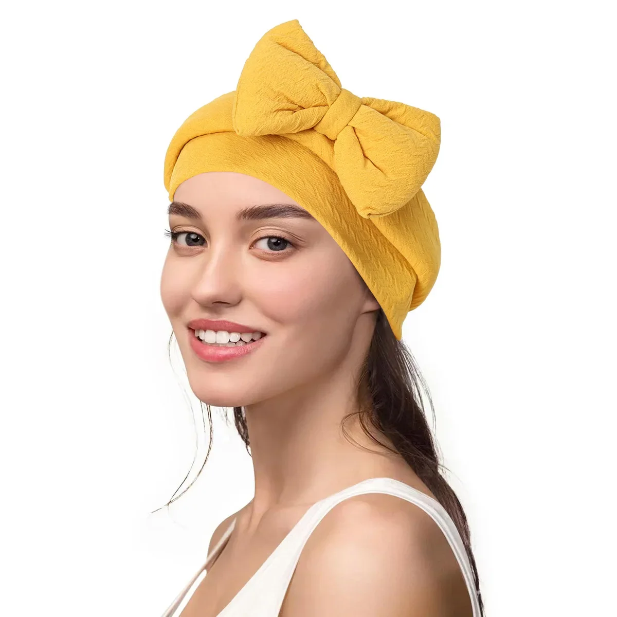 

Элегантный женский тюрбан, шапка с бантом, африканский головной убор, повязка на голову, капот, мусульманский хиджаб, химиотерапия, головной платок от выпадения волос, шляпа, повязка Turbante Mujer