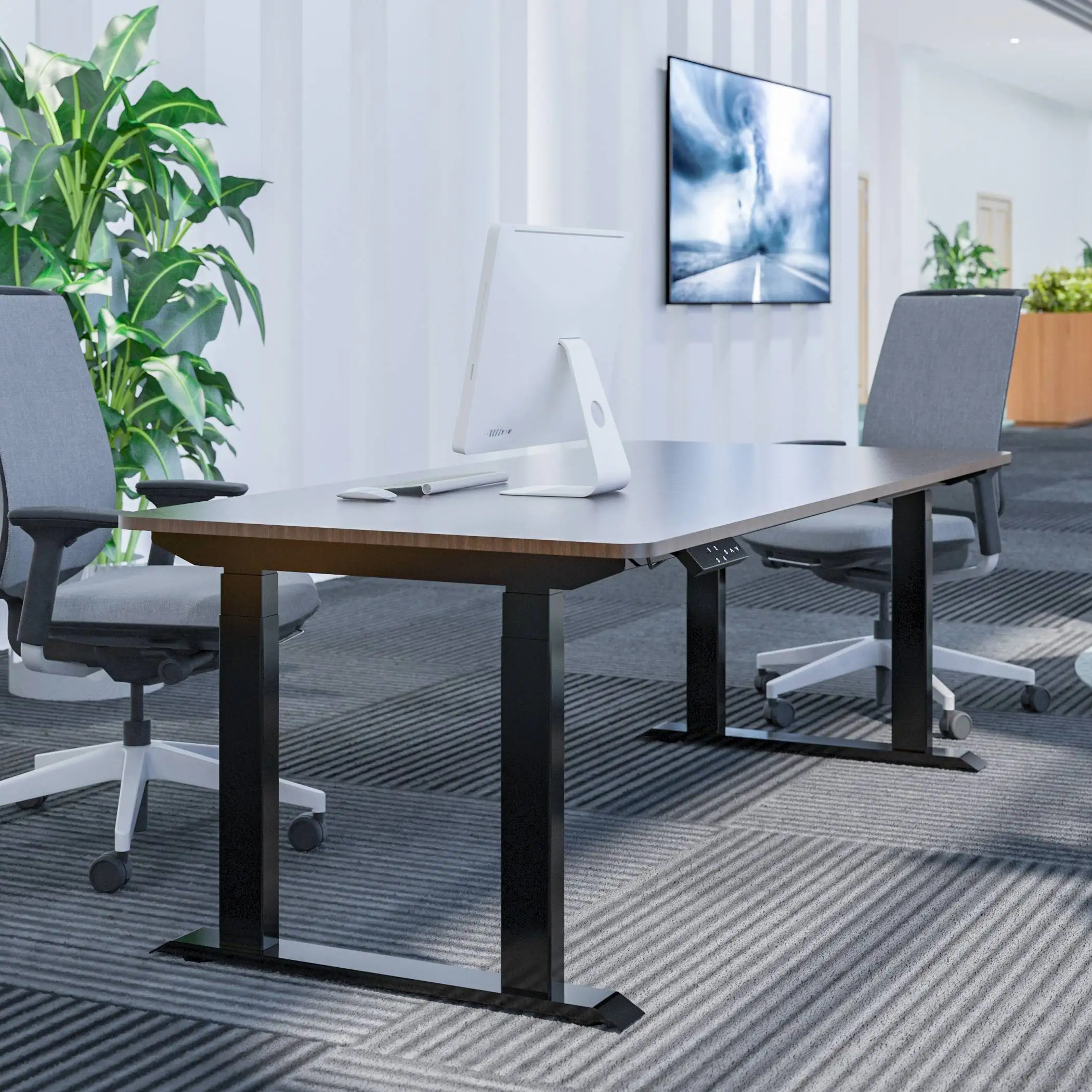 High Quality Modern Design 4 Legs Adjustable Standing Desk Frame Electric Motorized Desk Stand Ergomonic Sit Stand up Desk Legs