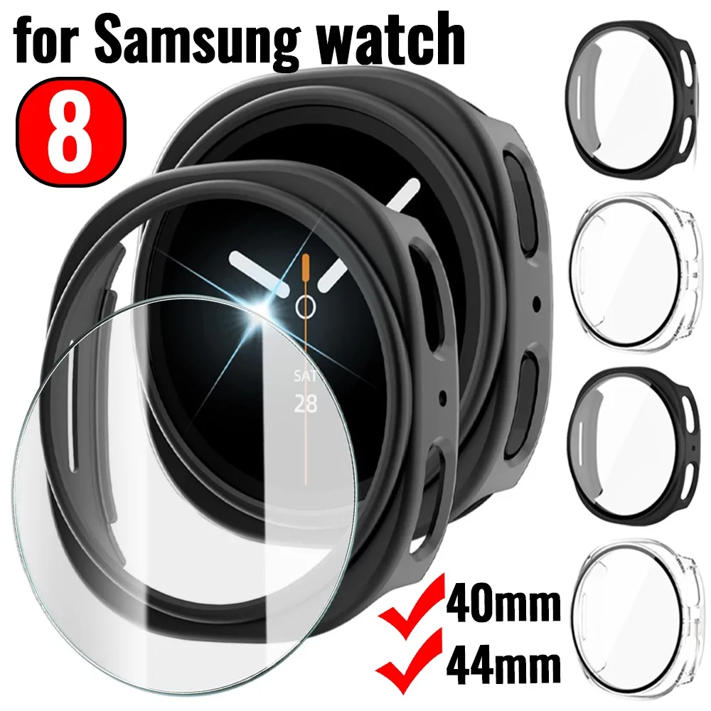 

1-2 шт. чехол из закаленного стекла для ПК для Samsung Galaxy Watch 8 40 мм 44 мм Защитная пленка для экрана с полным покрытием для часов 8