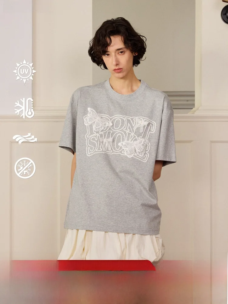 

Хлопковая футболка с принтом Done Lace T Ballet Sle Sweet Casual Versatile Sun Protection ort Sve ex