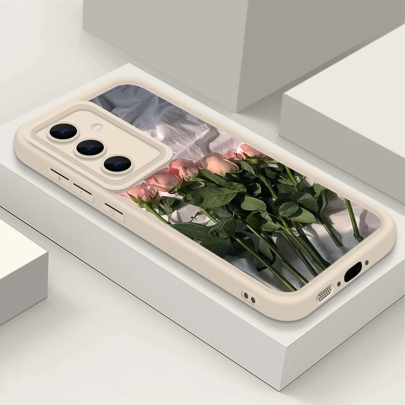 Rose ดอกไม้ซิลิโคนสําหรับ Samsung Galaxy S25 Edge S24 S23 Ultra S22 Plus A56 A36 A26 A16 A55 A15 a54 S24 s21 s23 FE ฝาครอบ